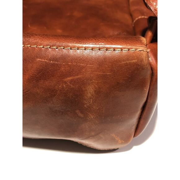 Pampora On The Rise Leather Backpack Honey Brown Zip Clasp Travel Casual Italy main image 9